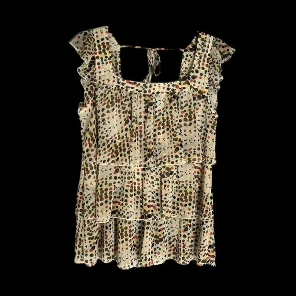 Charlotte Russe Layered Open Tie Back Top Sz Medium Retro Whimsy Twee Boho Tier - Picture 1 of 6